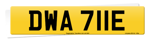 Registration number DWA 711E